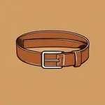 wide brown belt with large oval buckle image